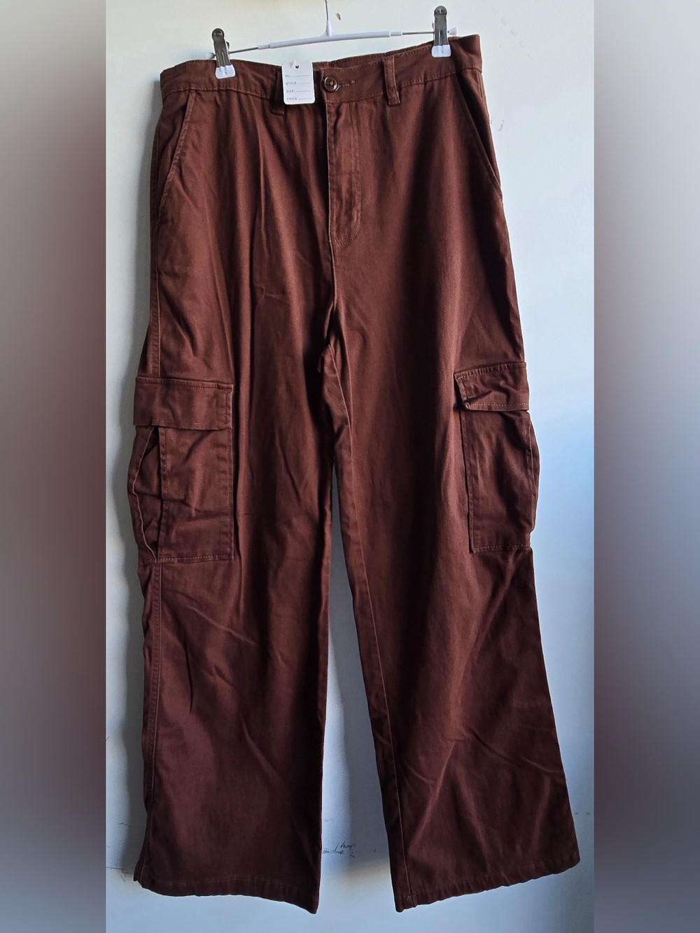 NoBo Wide Leg Cargo Pants in Brown